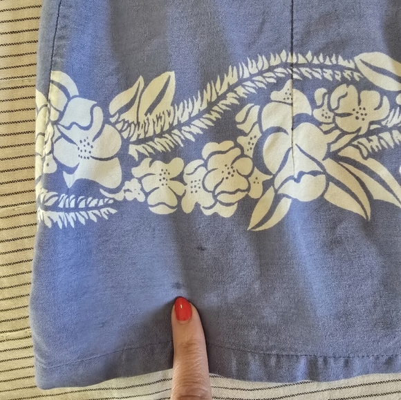 Tommy Bahama Relax Slvless Halter Top Blue/White Hawaiian Tropical Floral Sz L - Picture 6 of 7